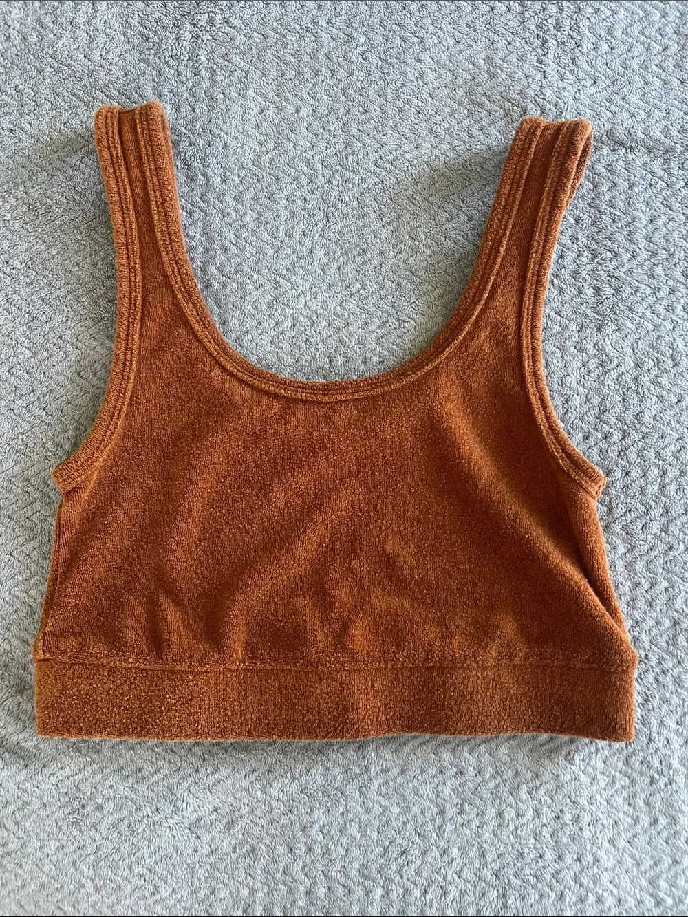 Aerie Offline Camel Rust Brown Towel Terry Lounge Scoop Bralette Size Small